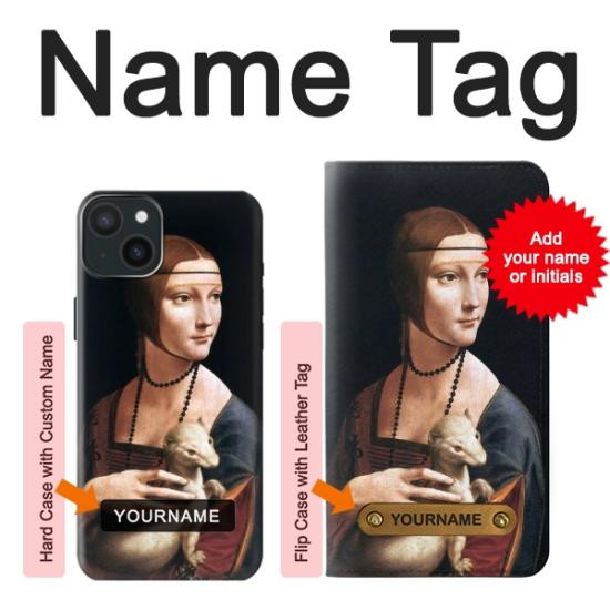 S3471 Lady hermine Leonardo da Vinci Etui Coque Housse pour iPhone 15 Plus